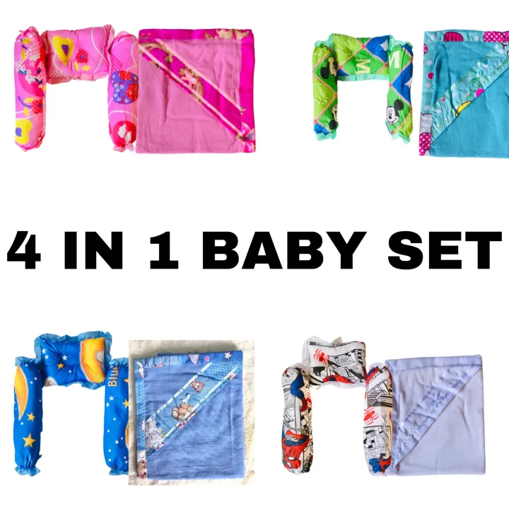 4 IN 1 BABY SET BOLSTER WITH RECEIVING BLANKET HOOD Lazada PH