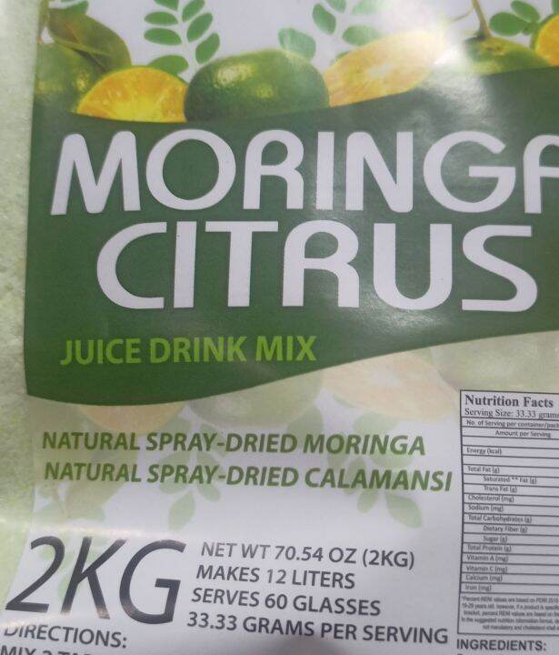 Moringa Citrus Juice Powder Mix,2kg Lazada PH