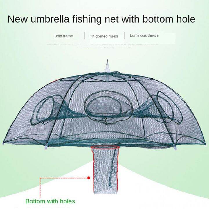 Collapsible fishing net Crayfish crab umbrella automatic trap Bait