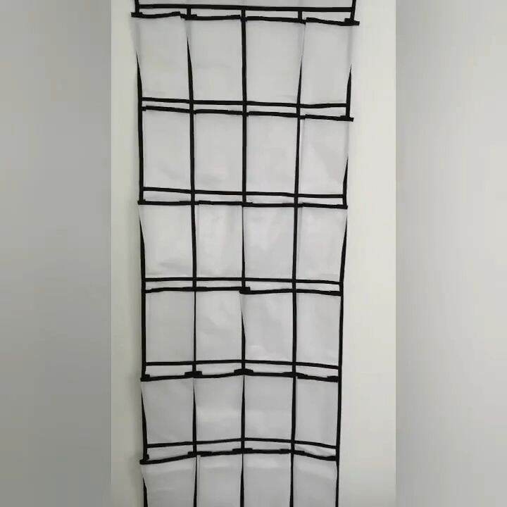 24 Pockets Shoe Hanger Door Hanging Clear Shoe Organizer Mesh Shoe