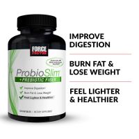 FORCE FACTOR probioSlim+prebiotic fiber(120capsules)เบิร์นไขมันช่วยระบบย่อยอาหาร