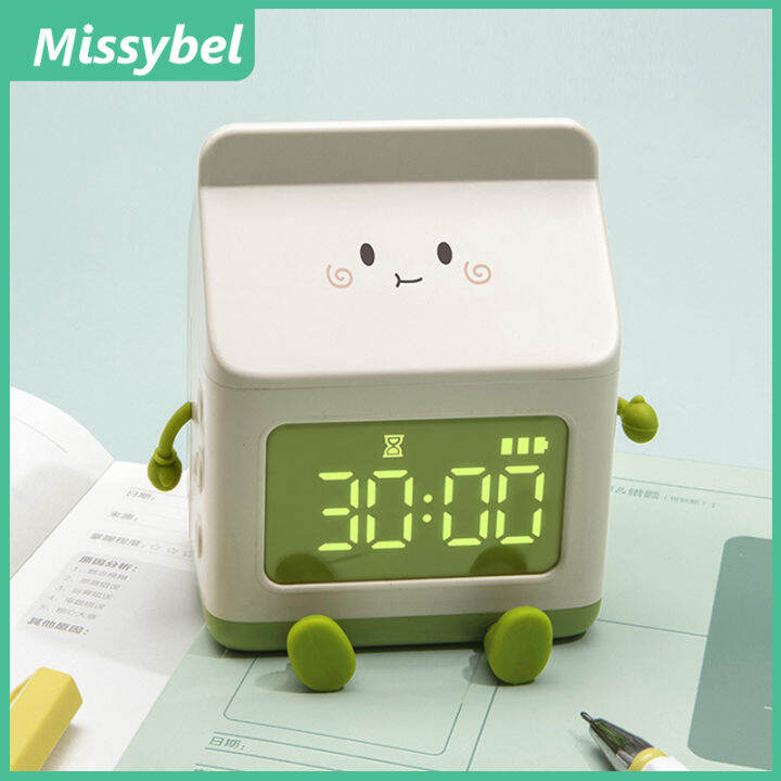 Cartoon Creative Milk Box Alarm Clock Multifunctional Student Dedicated
