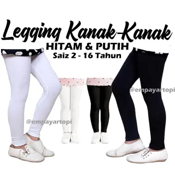 Legging Kids White & Black Seluar 1-12year Kids Legging Cotton