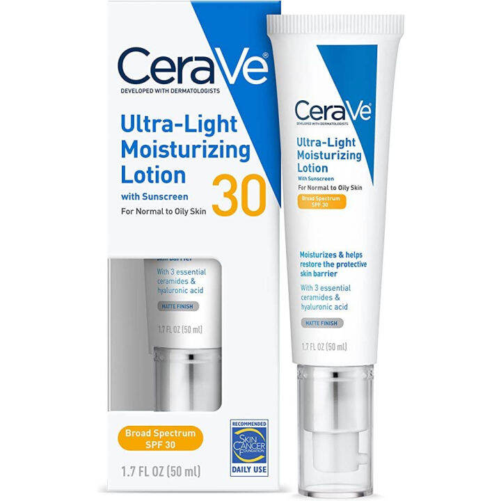 CeraVe Ultra-Light Moisturizing Lotion Sunscreen SPF 30 and Face ...