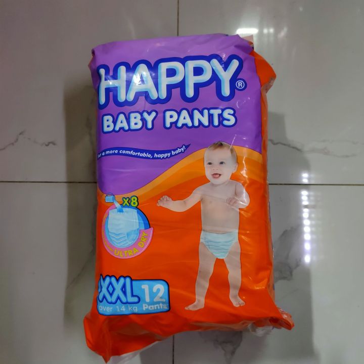 HAPPY PANTS Diaper 🩳 | 12 Pieces | M L XL 2XL 3XL | Lazada PH