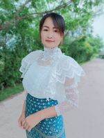 เสื้อลูกไม้เนื้อดี ผ้านุ่ม สวยหรู ดูแพง สินค้าขายดี / ฟรีไซส์ อก32-40 เสื้อยาว 21 นิ่ว ค่ะ/ มีให้2ชิ้น ตัวนอก และตัวใน