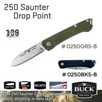 มีด BUCK แท้ รุ่น 250 Saunter DROP POINT มีดแบบคลาสสิคที่ถูกปรับปรุงใหม่ด้วยวัสดุขั้นสุดยอด ใบมีด 154CM ด้าม MICARTA ผลิต U.S.A.