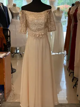 Beige Gown for Wedding Principal Sponsors Womens Fashion Dresses   Sets Evening dresses  gowns on Carousell