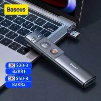 BASEUS Wireless Presenter USB และ USB C เลเซอร์ตัวชี้รีโมทคอนโทรลอินฟราเรด Presenter ปากกาสำหรับโปรเจคเตอร์ Powerpoint PPT สไลด์