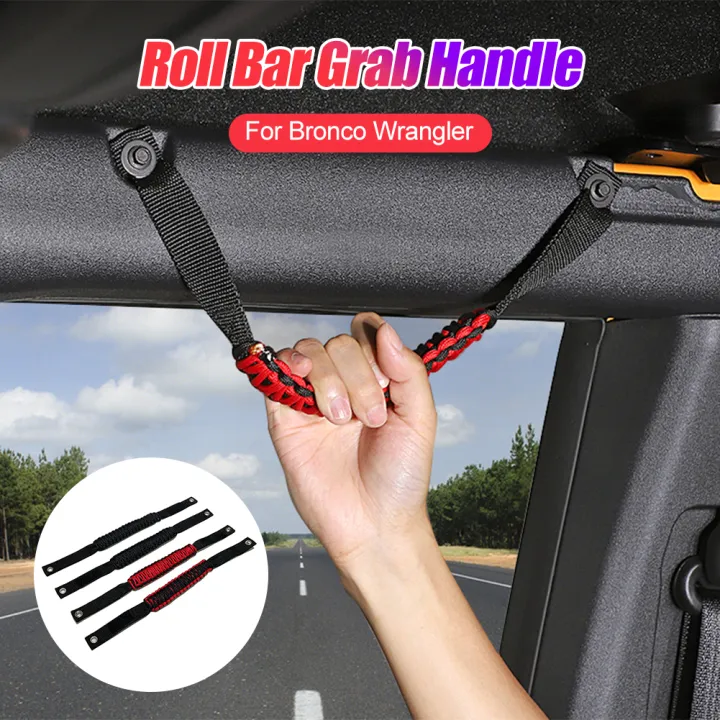 FUVOYA【Ready Stock】1Pair Car Grab Handle Handwoven Nylon Strap Grab