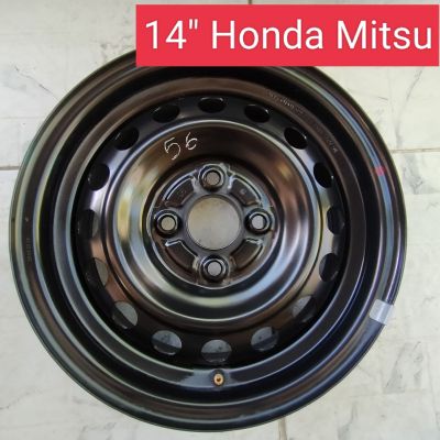 (ราคาต่อวง) ล้อกะทะ ขอบ14X5J #ดุม56.1 #4รู100 #ถอดป้ายแดง สวยกริ๊ป #MITSUBISHI #Honda