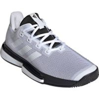 Adidas SoleMatch Bounce Men’s Tennis Shoes  รองเท้าเทนนิสผู้ชายสีขาวแถบขาว