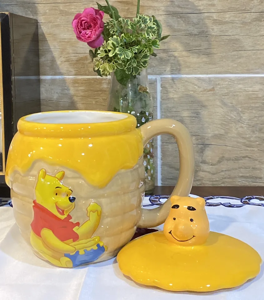 Disney Winnie the Pooh Covered Honey Pot Inscribed HUNNY with Sculpted Pooh  on Lid