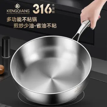 Snow Pans 316 Stainless Steel Non Stick Pan Frying Cooking Multi