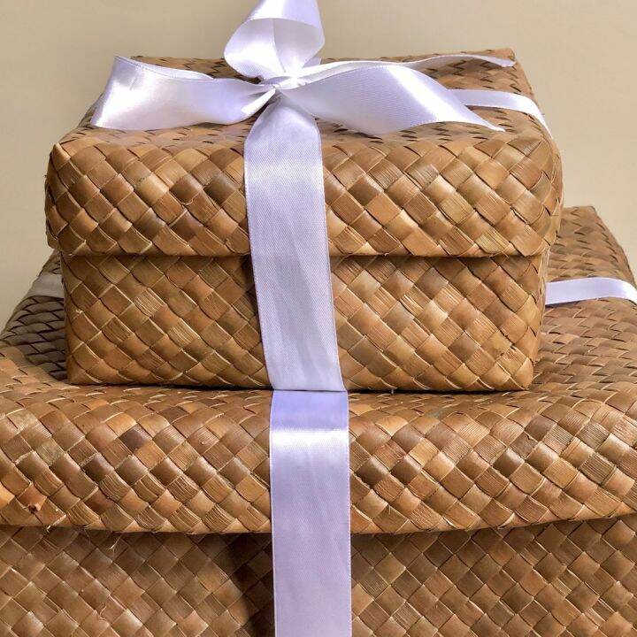 Twelve Topaz Banig Boxes with Ribbon for Giveaways Lazada PH