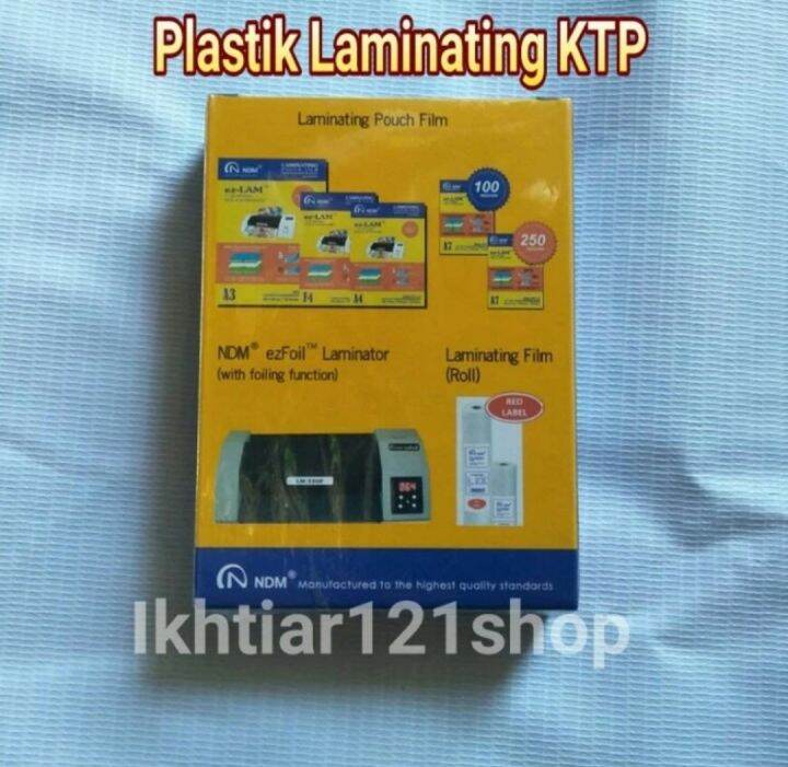 Kertas Plastik Laminating Pouch Id Card Ukuran Ktp 100 Mic 100 Lembar