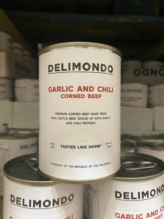 DELIMONDO GARLIC AND CHILI CORNED BEEF 380g Lazada PH