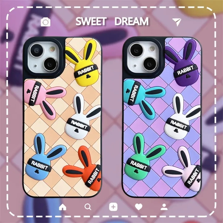 Purple Rhombus Rabbit Stereo Silicone Case, for iPhone 11 iPhone 12 Pro ...