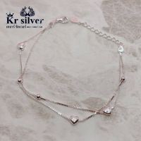 Kr silver ข้อมือเงินแท้ ลายอิตาลีคั่นลาย