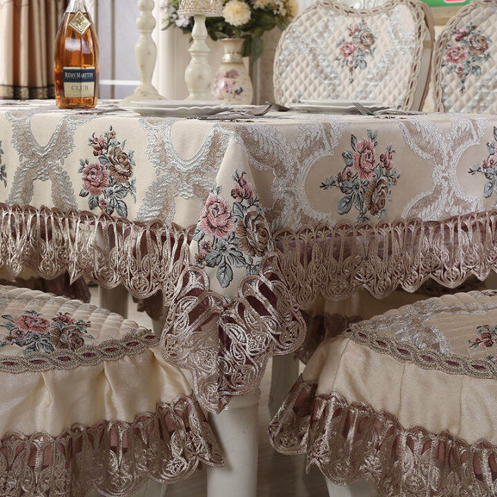 Luxury European Style Rectangular Table Cloth Teapoy Table Tablecloth