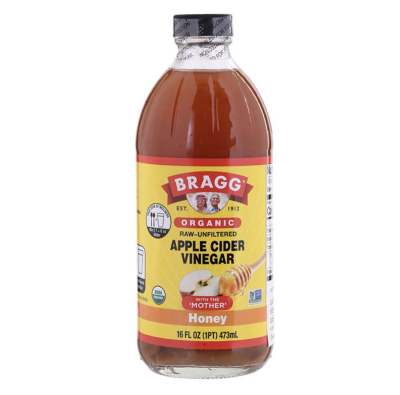 Bragg Raw Organic Apple Cider Vinegar Honey 473 ml แบรค น้ำส้มสายชูหมักจากแอปเปิลผสมน้ำผึ้งออร์แกนิค