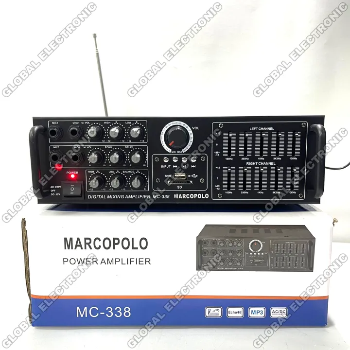 Power AmpliFier Marcopolo mc338 SD Card / USB / Equaliser cocok untuk