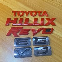 โลโก้ Toyota-Hilux-Revo-E-G-V-J ใหญ่ สีแดง ติด REVO ราคาต่อชิ้น