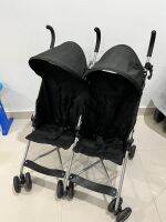 Twin strollers Cool kids secondhand from japan #double #umbrella #รถเข็นก้านร่มแฝดจากญี่ปุ่น 6เดือน-3 ปี พับเล็ก #pockit small fold