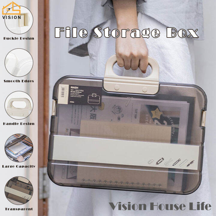 Vision Transparent Document Storage Bag Portable A4 File Bag Plastic