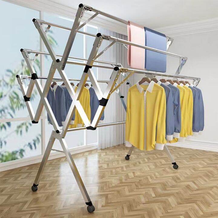 Foldable Sampayan Heavy Duty Stainless Steel Cloth Drying Rack Outdoor ...