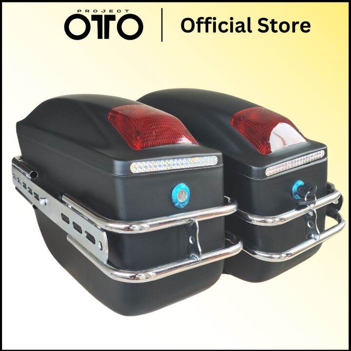 Universal Motorcycle Side Pannier Boxes Hard ABS Saddle Bag Hard Case