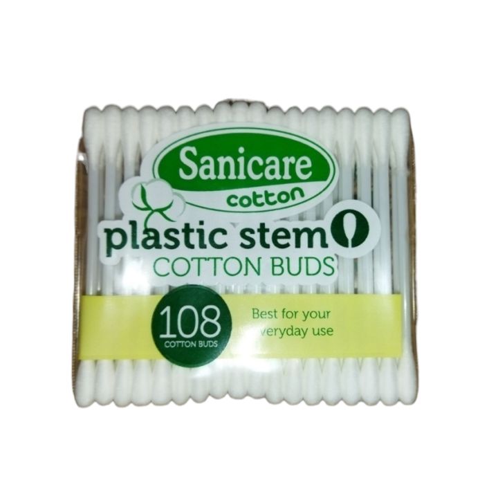 Sanicare cotton buds plastic stem 108 or 200 tips | Lazada PH