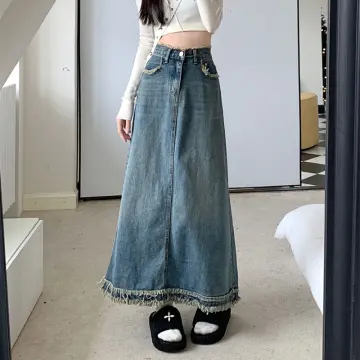 Long denim outlet skirt malaysia