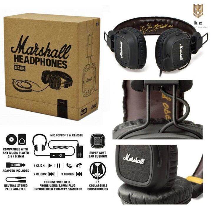 marshall-headphone-model-major-leather-dj-hi-fi-pro-headphones-headset-หูฟัง