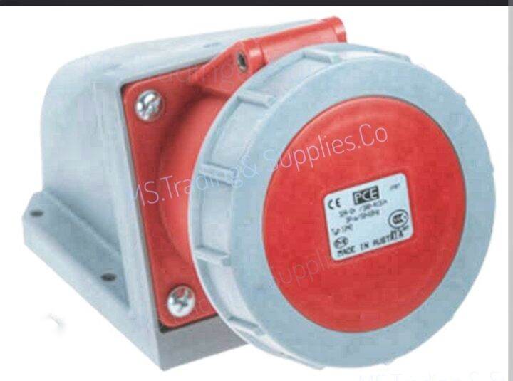 haco-67cee532-เต้ารับทรงเฉียงพร้อมกล่อง-ชนิดกันน้ำ-flanged-socket-sloping-15-6h-with-gasket-to-iec-309-watertight-ip67-32a-5pin-3p-n-e-400v