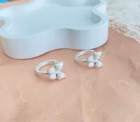 goodgift_station-Hoop Butterfly Earrings S925 silver needle ต่างหูห่วงกลมแบบล็อค ด้านหน้าเป็นรูปผีเสื้อ