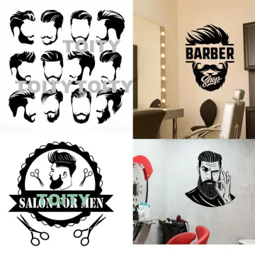 Barber Shop Window Sticker Custom Front Sign Decal Salon Modern Hairdresser  Big