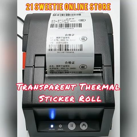 Transparent PET Clear Label Stickers Roll for Zebra Barcode