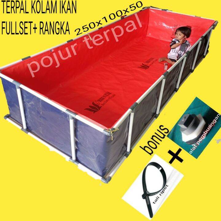 Terpal Kolam Ikan Fullset Rangka X X Lazada Indonesia