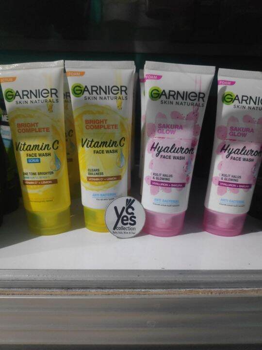 Garnier Sabun Cuci Muka 100 ml Cewek Wanita Sakura Glow Face Wash Pink