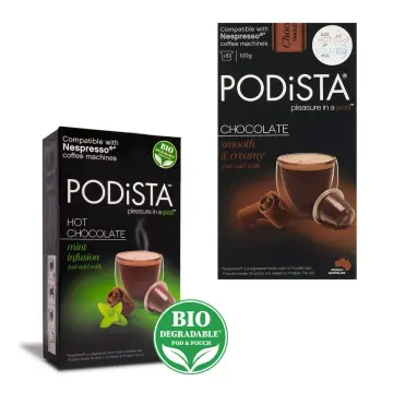 Nespresso-Compatible Podista Hot Chocolate Pods – Smooth - 30 Pods (3  boxes)