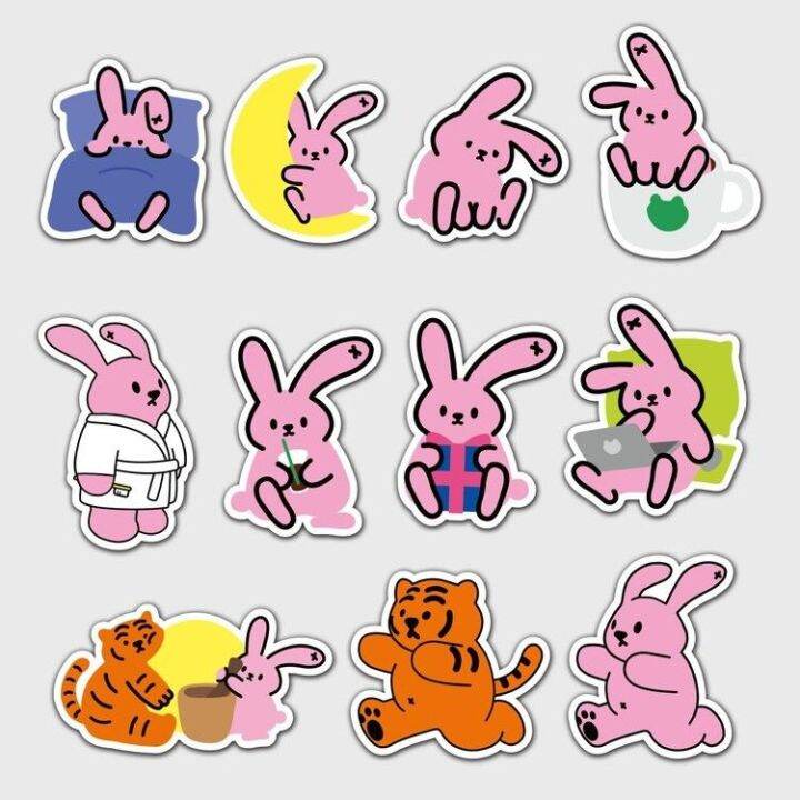 สินค้าพร้อมส่ง-muzik-tiger-11-pieces-stickers