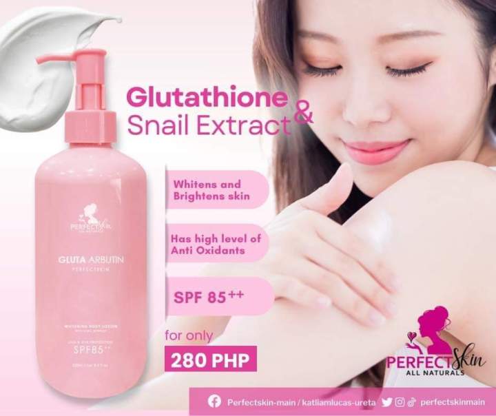 Perfect Skin Gluta Arbutin Whitening Body Lotion with Snail Extract ...