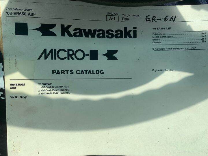 Kawasaki er6n motorcycle book part catalogue/buku part catalogue Lazada