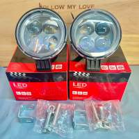 แพ็คคู่2ชิ้น สปอร์ตไลท์4D 4ดวง 40วัต 12-24V รถยนต์ รถบรรทุก ไฟหน้า ไฟถอย