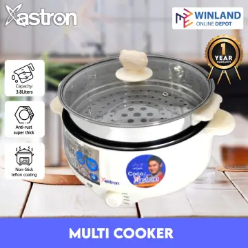 Astron QUICKPOT 1.8L Blue Multipurpose electric cooker, 450W, dry heat  protection, safe to touch, nonstick teflon coated surface