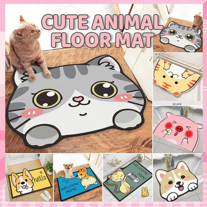 3D Cute Dog Pattern Entrance Doormat Floor Mat Anti-slip Soft