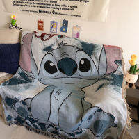 Stitch ผ้าห่มพักผ่อนผ้าปูโซฟาลายสติทช์สำหรับคนขี้เกียจผ้าห่มตกแต่งโฮมสเตย์ที่นิยมในโลกออนไลน์ผ้าคลุมแฟชั่นลายการ์ตูนอนิเมะ