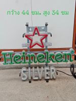 ป้ายไฟเบียร์ Heineken Silver รุ่นนีออน LED งานสวยแจ่มมากค่ะ