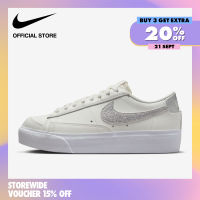 Nike Womens Blazer Low Platform Essential Shoes - Summit White